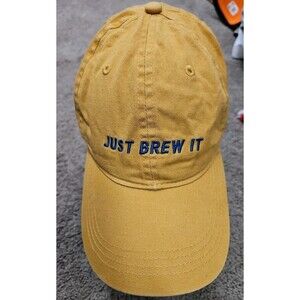 Dutch Bros Baseball Cap Hat Adjustable Gold Blue Just Brew It Logo OS Coffee